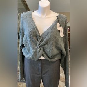 Reversible chic green/blue sweater